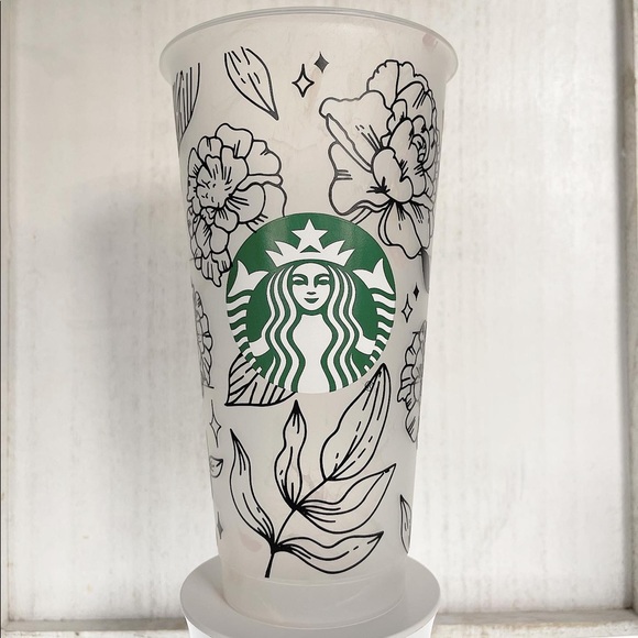 Flower Design Venti Starbucks Cold Cup